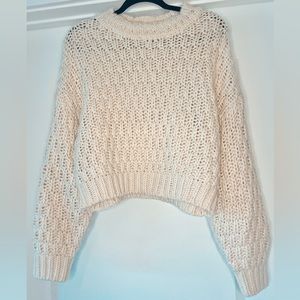 Cream Crop Top Sweater